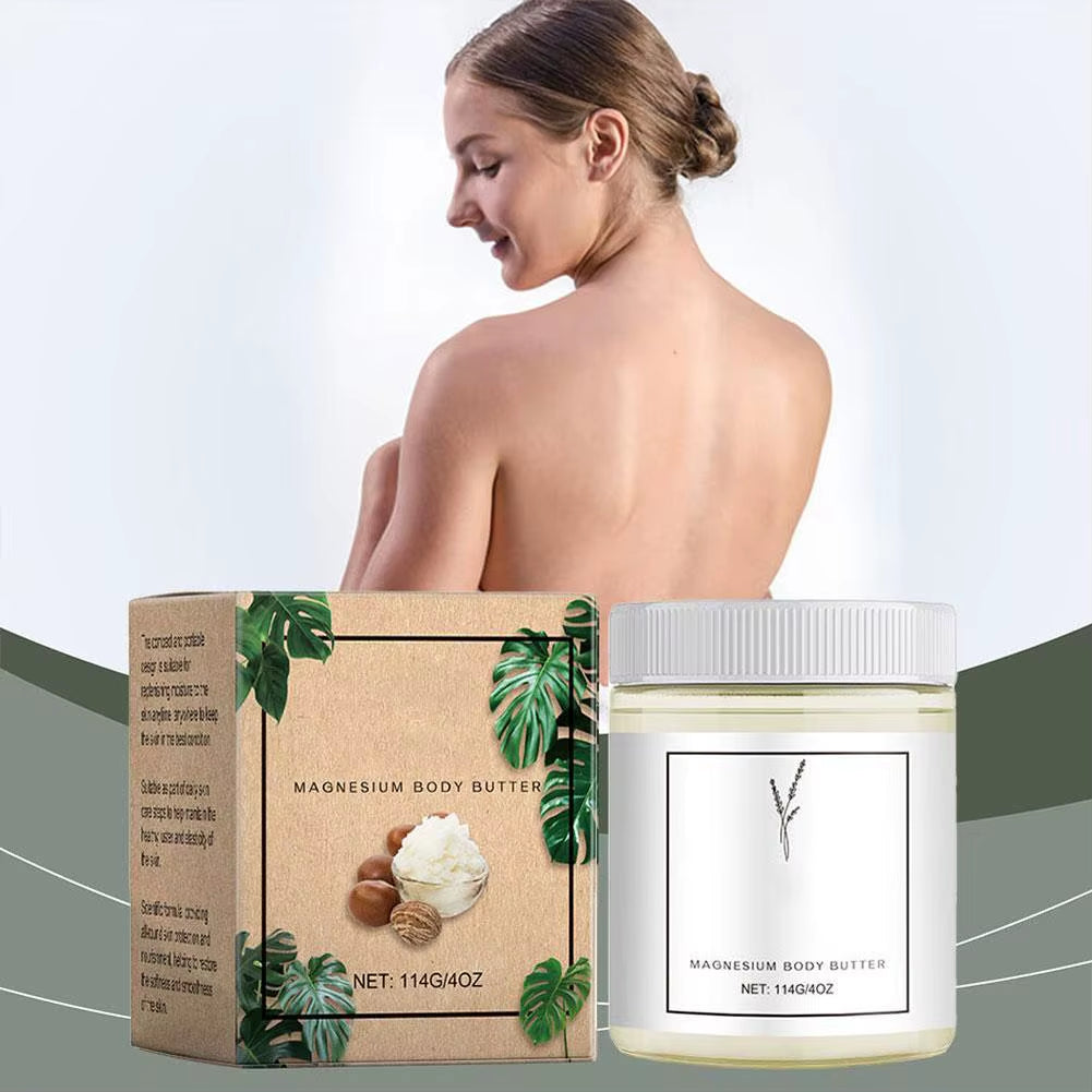 Natural Magnesium Cream for Neuropathy, Magnesium Body Butter Deeply Moisturizes Skin, Soft Smooth Magnesium Lotion Leg Cream