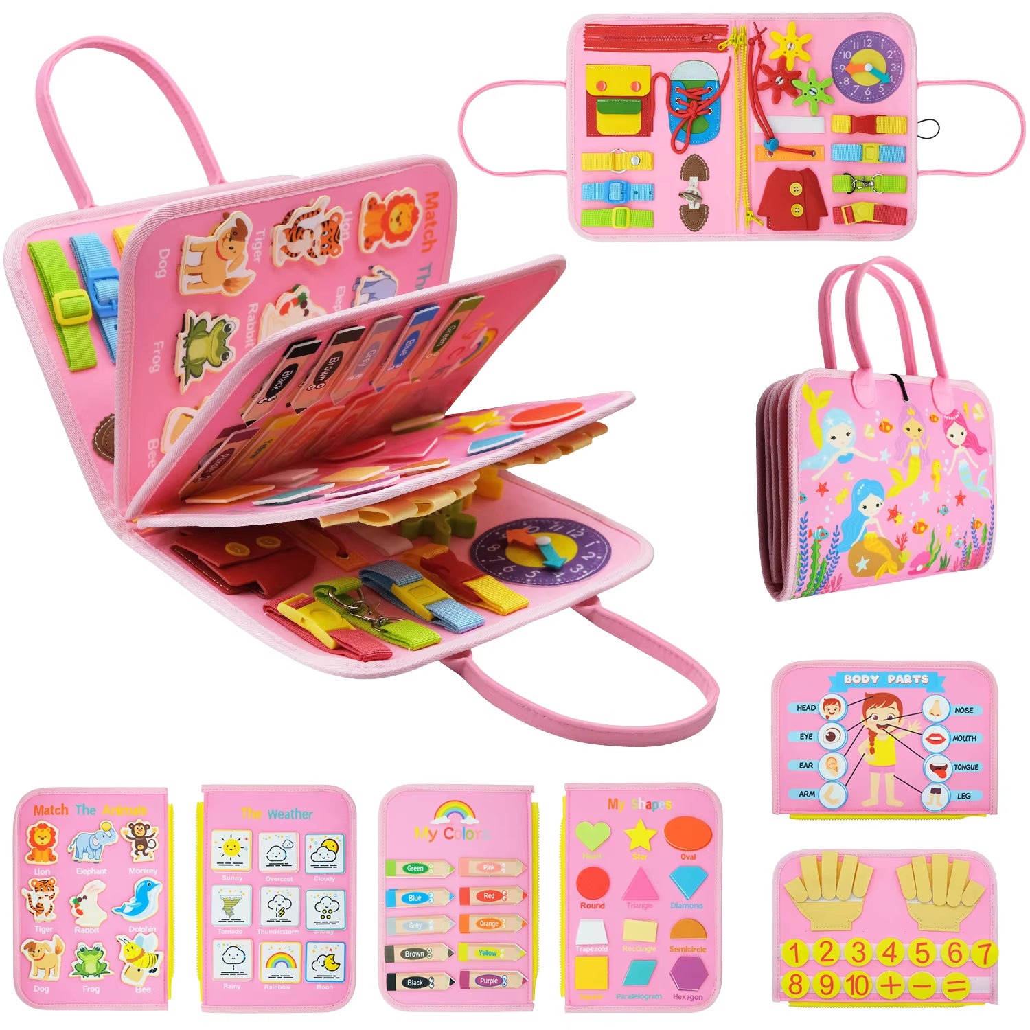 Busy Board Montessori Sensory Toys Autism Educational Travel Toys Preschool Activities Learning Fine Motor Skills for Kids