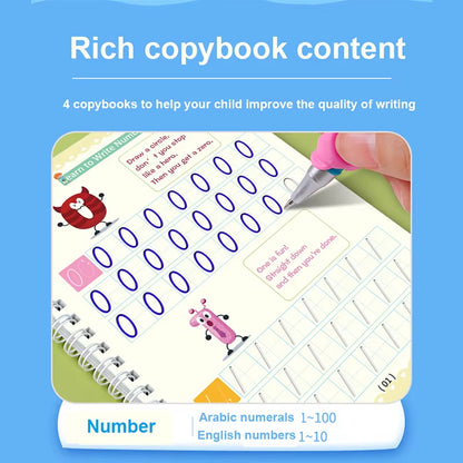 English Groove Magic Practice Copybook Children'S Book Learning Numbers Letters Alphabet Calligraphy Writing Exercise Books Gift