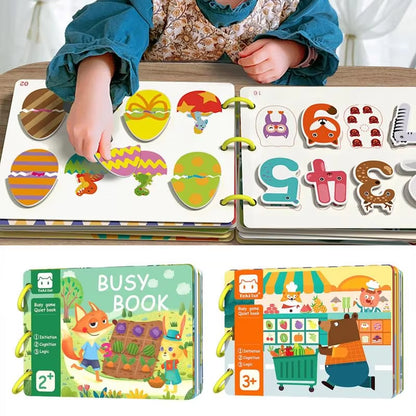 Kids Busy Book Cute Sensory Book Preschool Learning Activities for Boys & Girls Educational Sensory Toys Enhances Creativity