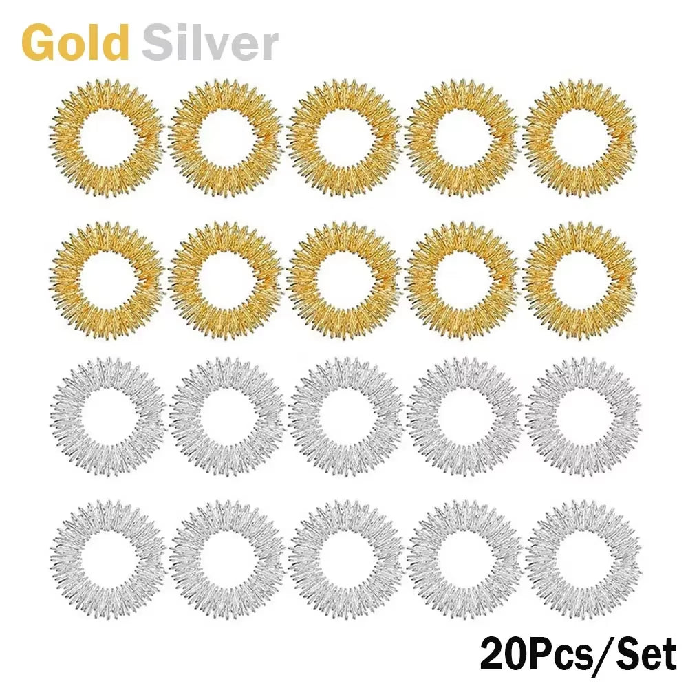 1/2/5/10/20Pcs Spiky Sensory Finger Massage Ring Acupuncture Ring Health Care Body Massager Relax Hand Massage Tool Home Office