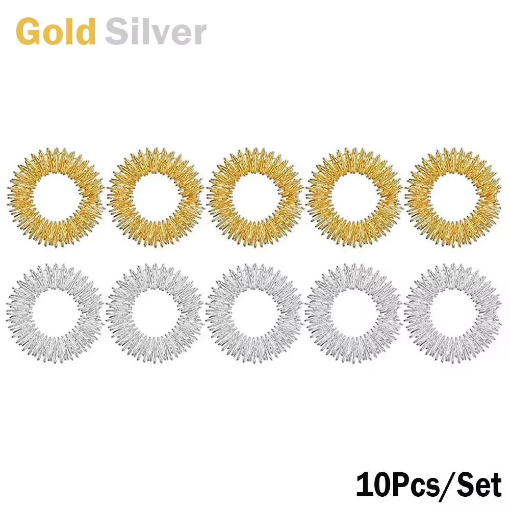 1/2/5/10/20Pcs Spiky Sensory Finger Massage Ring Acupuncture Ring Health Care Body Massager Relax Hand Massage Tool Home Office