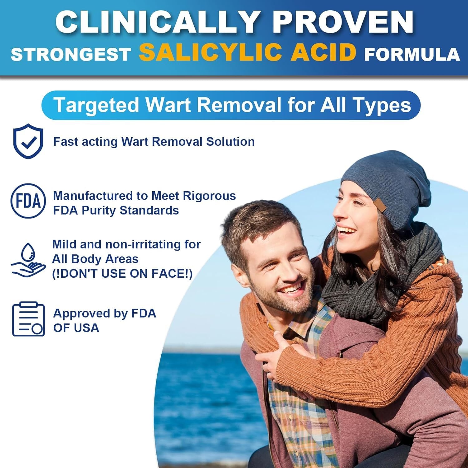 Fast-Acting Wart Remover with Salicylic Acid, Wart Removal Cream for Women Men,