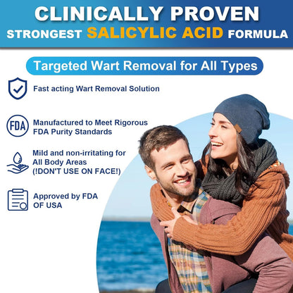 Fast-Acting Wart Remover with Salicylic Acid, Wart Removal Cream for Women Men,