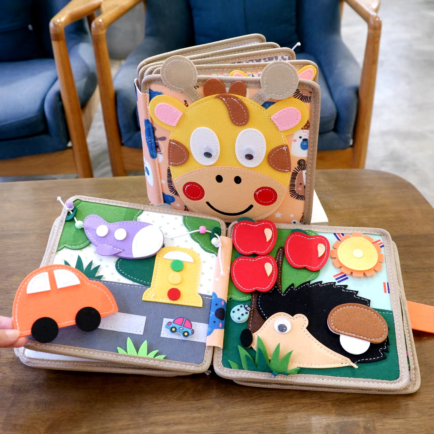 Children Shape Toys Montessori Educational Toys Giraffe Busy Book for Fine Motor Skills Knowledge Developing