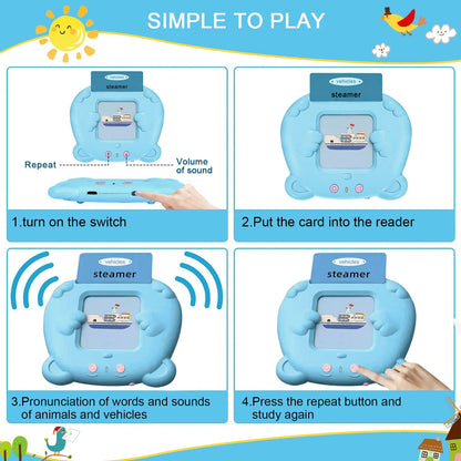 Talking Flash Cards Learning Toys for 1-6 Years Old Boys Girls,Autism Sensory Toys for Autistic Children,Speech Therapy Toys,Learning Montessori Toys,224 Sight Words(Blue)