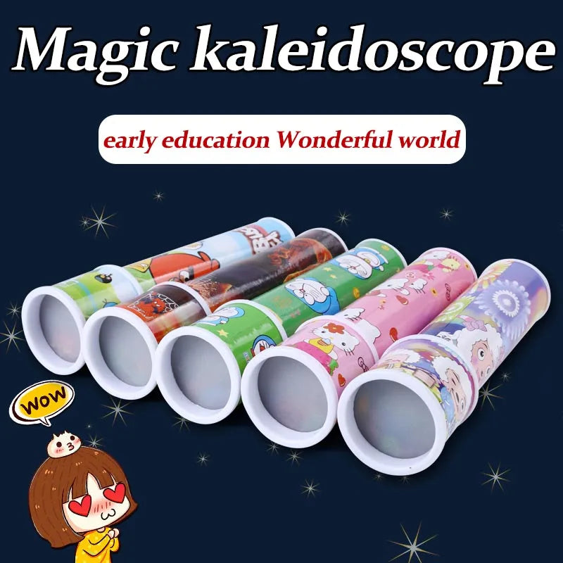 children's creative cartoon puzzle Early childhood education magic DIY large rotating multi caltrop Kaleidoscope Toy autism toys