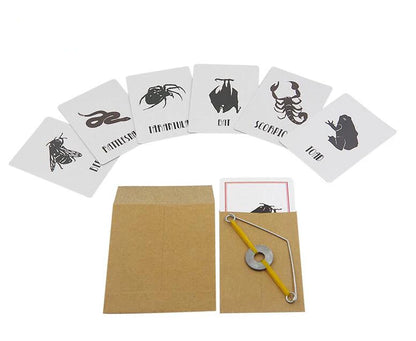 Motor Skills: Animal Prediction Danger Card Magic Tricks Set, Select Card Appears in Envelope. Street Props Funny Toys for Children