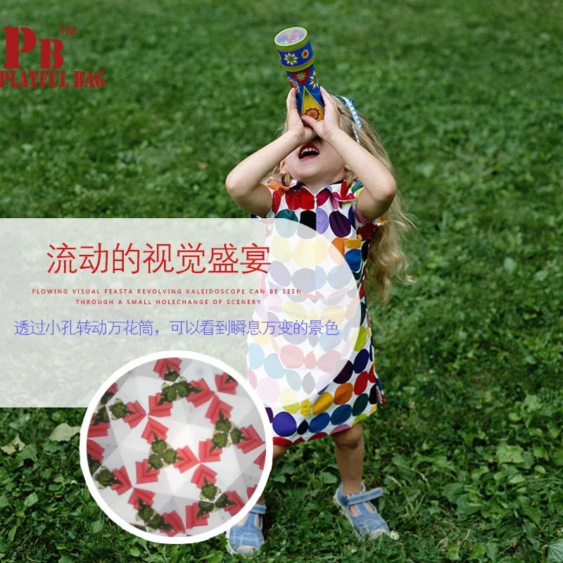 children's creative cartoon puzzle Early childhood education magic DIY large rotating multi caltrop Kaleidoscope Toy autism toys