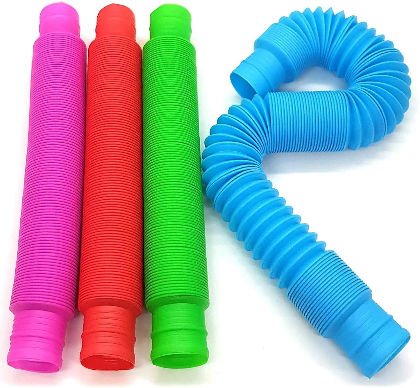 Sensory: 4 Pack Tube Sensory Fidget Toy. Colorful Heavy-Duty Educational Toys for Stress Autism ADHD