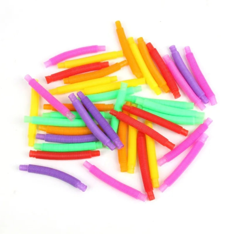 1Pcs Mini Pop Tubes Sensory Toy For Adult Fidget Stress Relieve Toys Kid Autism Anti Stress Plastic Bellows Children Squeeze Toy