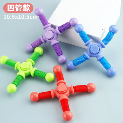 Stress: Fidget Spinner Pop Tube Sensory Toys (1pcs) for Children/Adults. Suction Cup Stress Relief