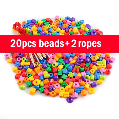 Primary Lacing Beads Educational Montessori Stringing Toy Autism Toys Toddlers Kids Preschool Children Training Gifts
