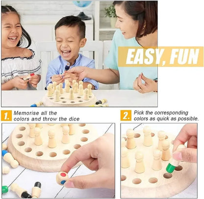 Sensory: Kids Wooden Toy Puzzles Color Memory Chess Match Game. For children over 3 years old, help to improve children's awareness of color, logical ability, and curiosity