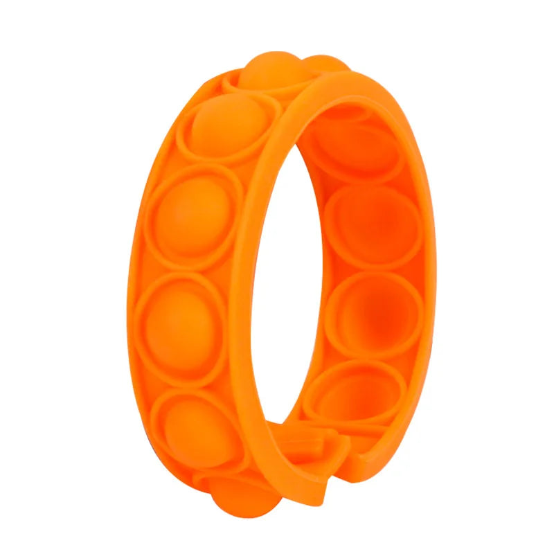Color decompression bubble dimple toy, irritability anti-stress, Anxiety & Sensory relief color silicone bracelet