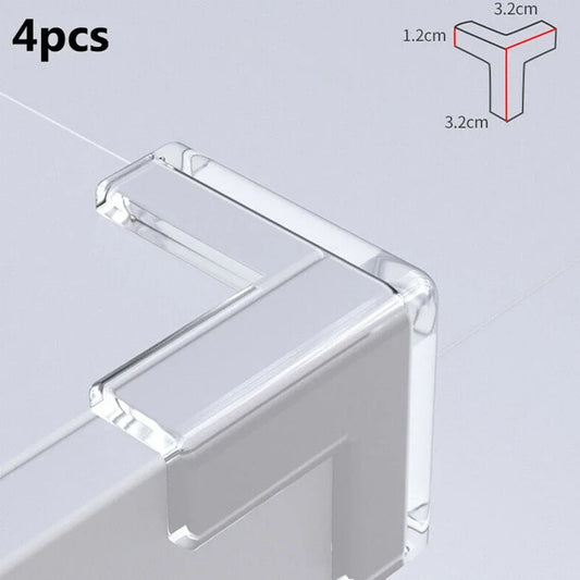 4pcs Child Baby Clear Rubber Table & Furniture Corner Edge Protectors