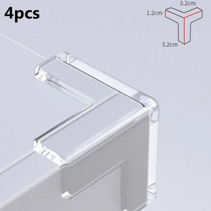4pcs Child Baby Clear Rubber Table & Furniture Corner Edge Protectors