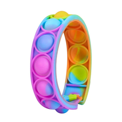 Color decompression bubble dimple toy, irritability anti-stress, Anxiety & Sensory relief color silicone bracelet