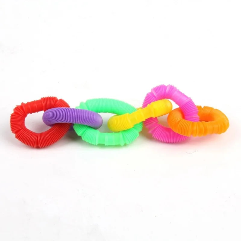 1Pcs Mini Pop Tubes Sensory Toy For Adult Fidget Stress Relieve Toys Kid Autism Anti Stress Plastic Bellows Children Squeeze Toy