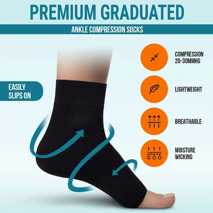 Breathable Neuropathy Socks for Men Women, Soothe Compression Sock for Neuropathy Pain,Ankle Brace, Plantar Fasciitis Relief, 1P