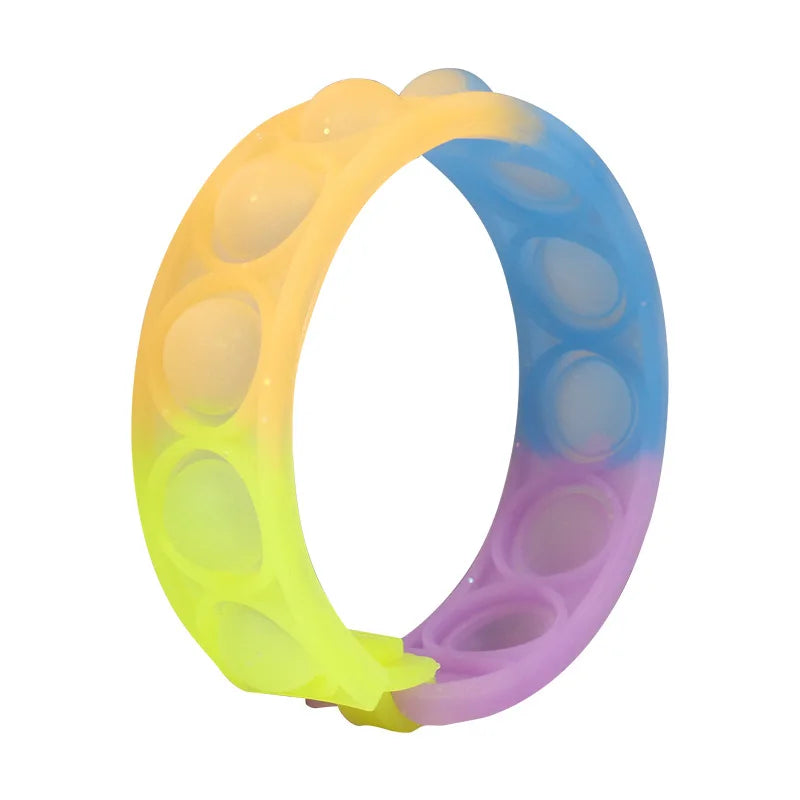 Color decompression bubble dimple toy, irritability anti-stress, Anxiety & Sensory relief color silicone bracelet