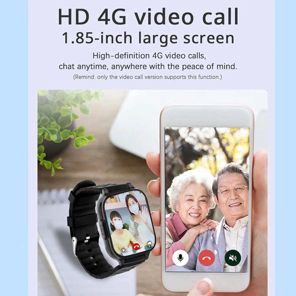 Newest 4G Smart GPS Watch Tracker Elderly Fall-down Alert SOS Emergency Alram Two-way Video Call HR & BP Body Temp. Blood Oxygen