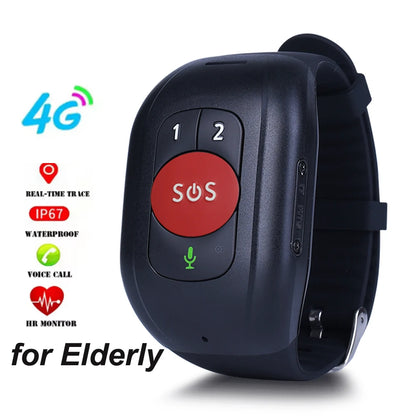 2025 Kids Elder 4G Smart GPS Tracker Bracelet watch Locator Fall Detection Alert SOS Emergency IP67 Waterproof GPS Tracker