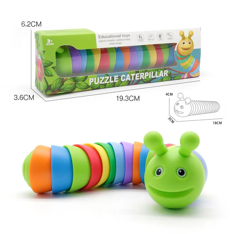 Sensory: Funny Fidget Slugs Articulated Sensory Slug Toy Realistic Worm Caterpillar Fidget Toys for Kids Adults ADHD Autism Stress Relief