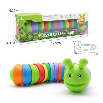 Sensory: Funny Fidget Slugs Articulated Sensory Slug Toy Realistic Worm Caterpillar Fidget Toys for Kids Adults ADHD Autism Stress Relief