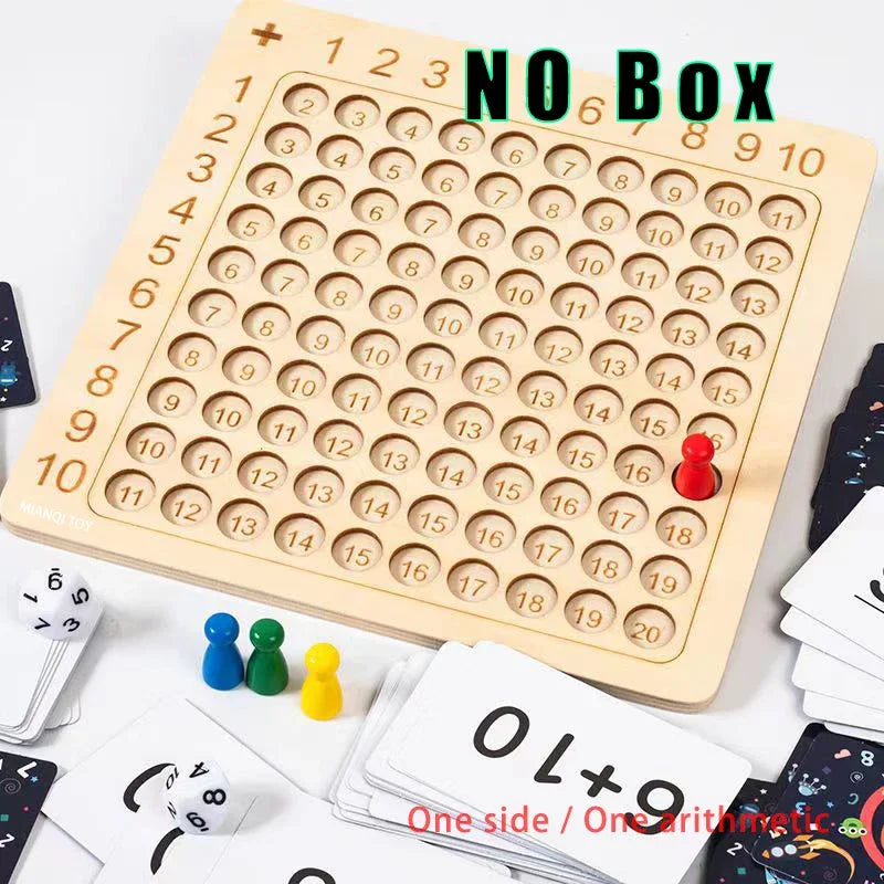 Montessori Wooden Arithmetic Math Board Toy Multiplication Addition Sensory Enlightenment Competitive Puzzle Kids Favor Gift