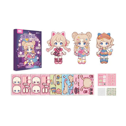 Anime Activity Books DIY Paper Puppets, 3D Dress Up Paper Doll