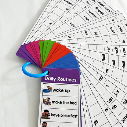 Reading & Speech: Autistic Kids Montessori English Word Lists Cards, ESL Teaching Materials Sight Words & Writing Vocabulary Building