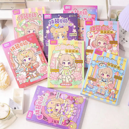 Anime Activity Books DIY Paper Puppets, 3D Dress Up Paper Doll
