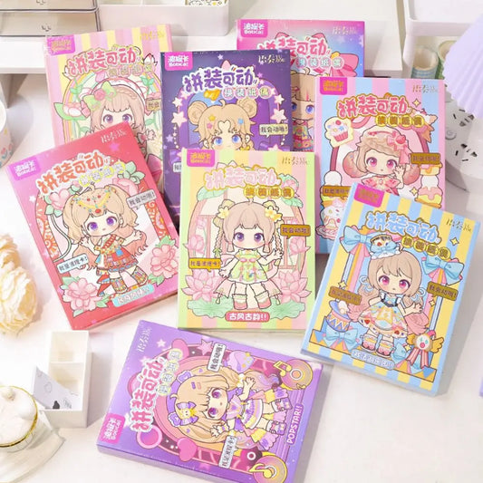 Anime Activity Books DIY Paper Puppets, 3D Dress Up Paper Doll