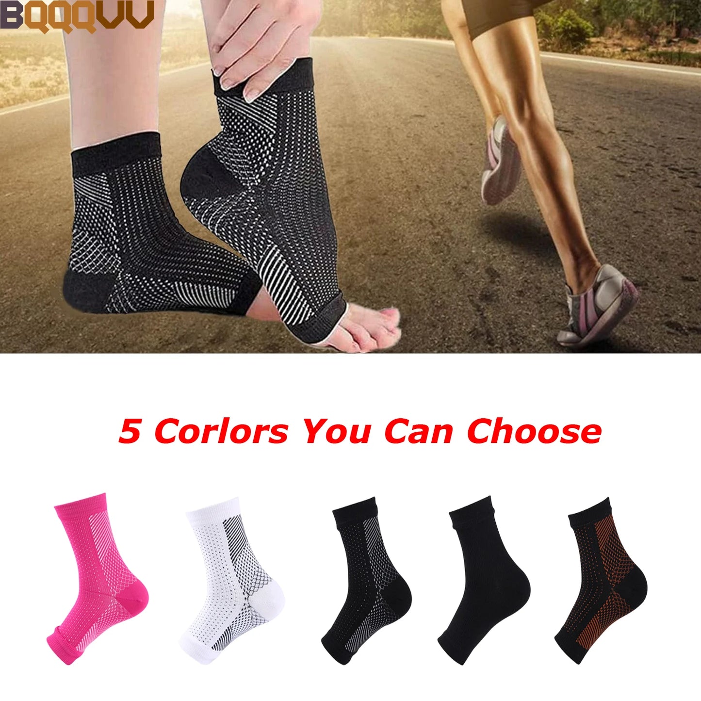 Breathable Neuropathy Socks for Men Women, Soothe Compression Sock for Neuropathy Pain,Ankle Brace, Plantar Fasciitis Relief, 1P