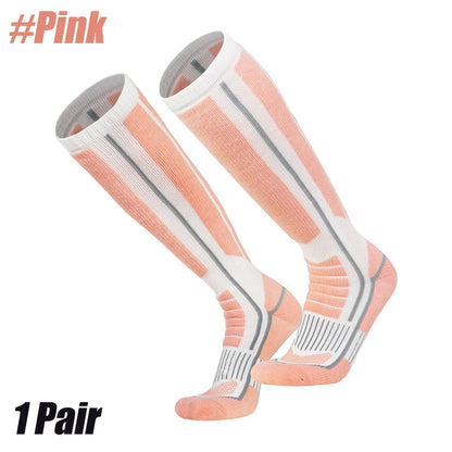 1Pair Ski Socks Skiing Socks Neuropathy OTC Women Men Thermal Knee High Warm Winter Snow Skating Snowboarding Socks Merino Wool