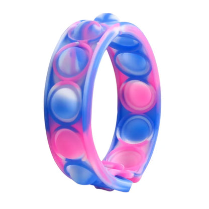 Color decompression bubble dimple toy, irritability anti-stress, Anxiety & Sensory relief color silicone bracelet