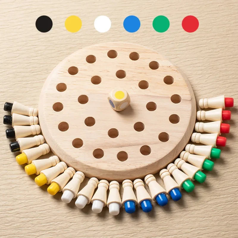 Sensory: Kids Wooden Toy Puzzles Color Memory Chess Match Game. For children over 3 years old, help to improve children's awareness of color, logical ability, and curiosity