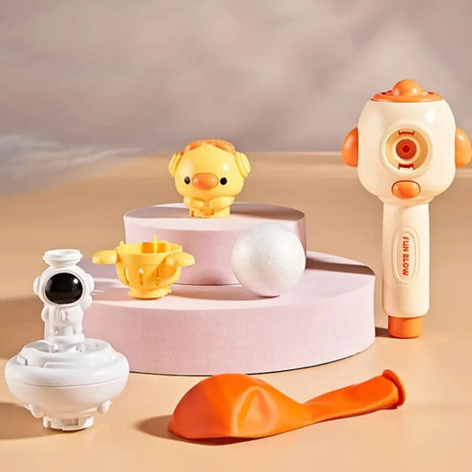Cartoon Breathing Exerciser Toys Funny 3-in-1 Balloon Launcher Toy with Whistle Toy Release Educational Toys Sensory Autism Toys