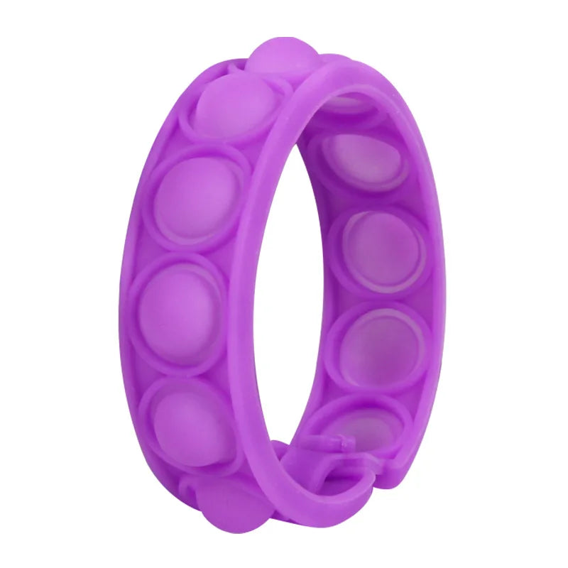 Color decompression bubble dimple toy, irritability anti-stress, Anxiety & Sensory relief color silicone bracelet