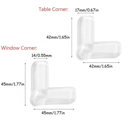 4Pcs Table & Furniture Cabinet Corner Guards, High-Elasticity and Transparent
