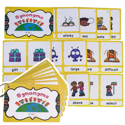 Read & Write English: 120 Groups Opposites Synonyms English Flashcards Word Card Games for Kids Baby Learning Educational Toys For Children Montessori