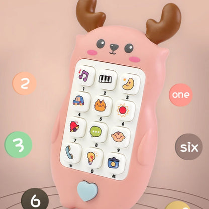 Baby Cartoon Deer Simulation Mobile Music Phone for Children's