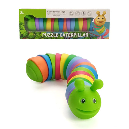 Sensory: Funny Fidget Slugs Articulated Sensory Slug Toy Realistic Worm Caterpillar Fidget Toys for Kids Adults ADHD Autism Stress Relief