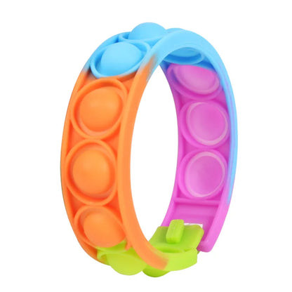 Color decompression bubble dimple toy, irritability anti-stress, Anxiety & Sensory relief color silicone bracelet
