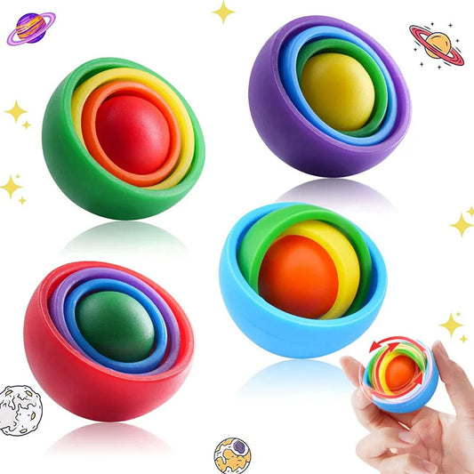Stress: 3D Rotation Ball Fidget Gyro Sensory Toys for Kids & Adults. Helps with ADHD Autism Stress Relief