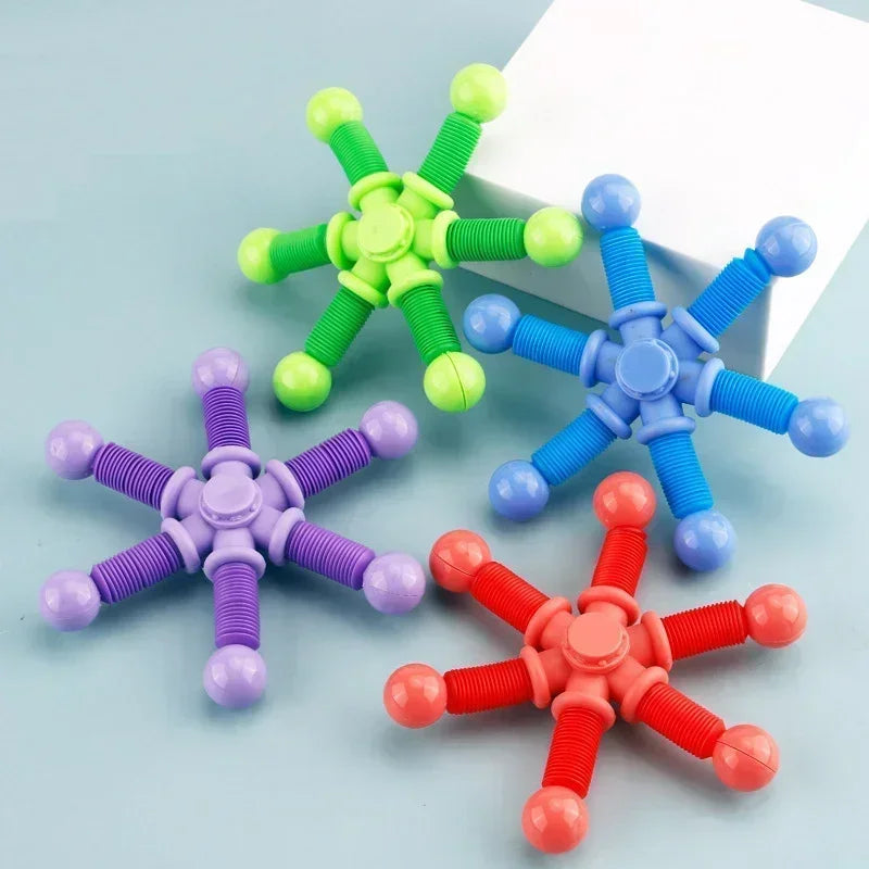 Stress: Fidget Spinner Pop Tube Sensory Toys (1pcs) for Children/Adults. Suction Cup Stress Relief
