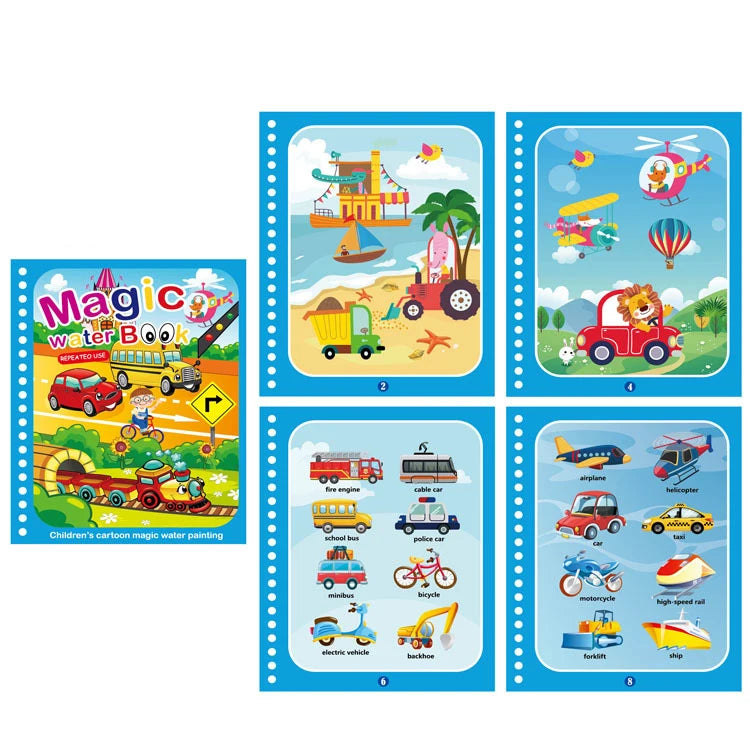 Motor Skills: Magic Water Painting/Reusable Children Activity books