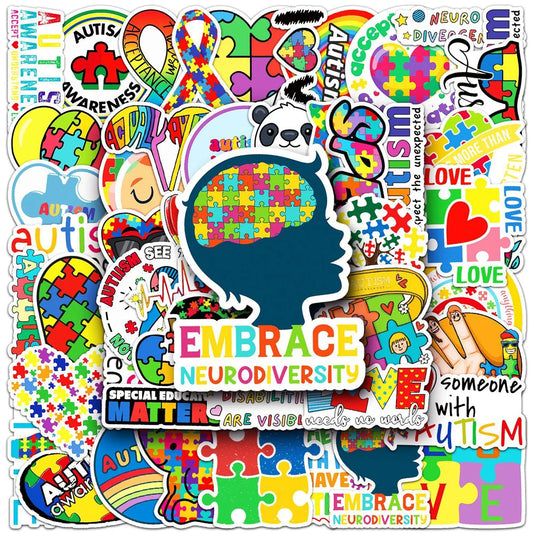 Motor Skills: 10/30/50pcs Color Puzzle Love Autism Cartoon Graffiti Stickers Scrapbook Phone Laptop Bike Luggage Funny Sticker Decal Kids