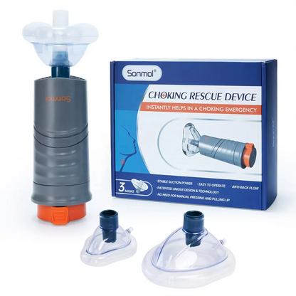 Deluxe Automatic Choking Rescue Device for Kids/adults with 3 Masks. Portable Strong Suction Home Emergency Kit